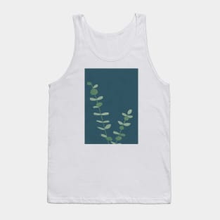 Modern Eucalyptus Art Print Blue Tank Top